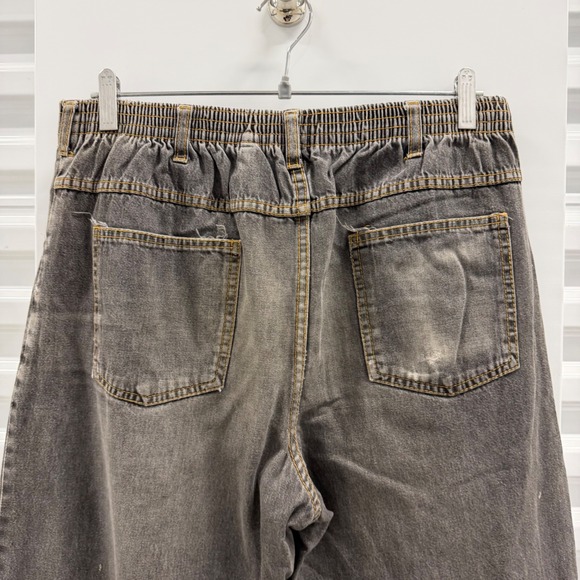 Haband Ice House Flannel Lined Jeans Mens Grey Distressed Elastic Waist 30x30 - Picture 5 of 8